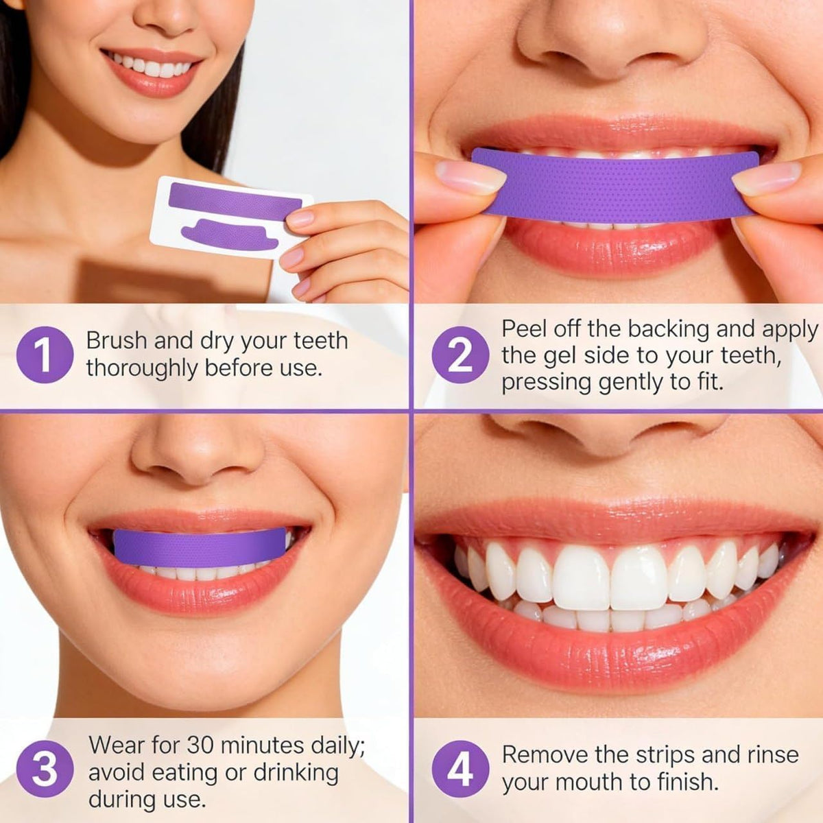 Purple Teeth Whitening Strips – PAP+ Advanced Formula