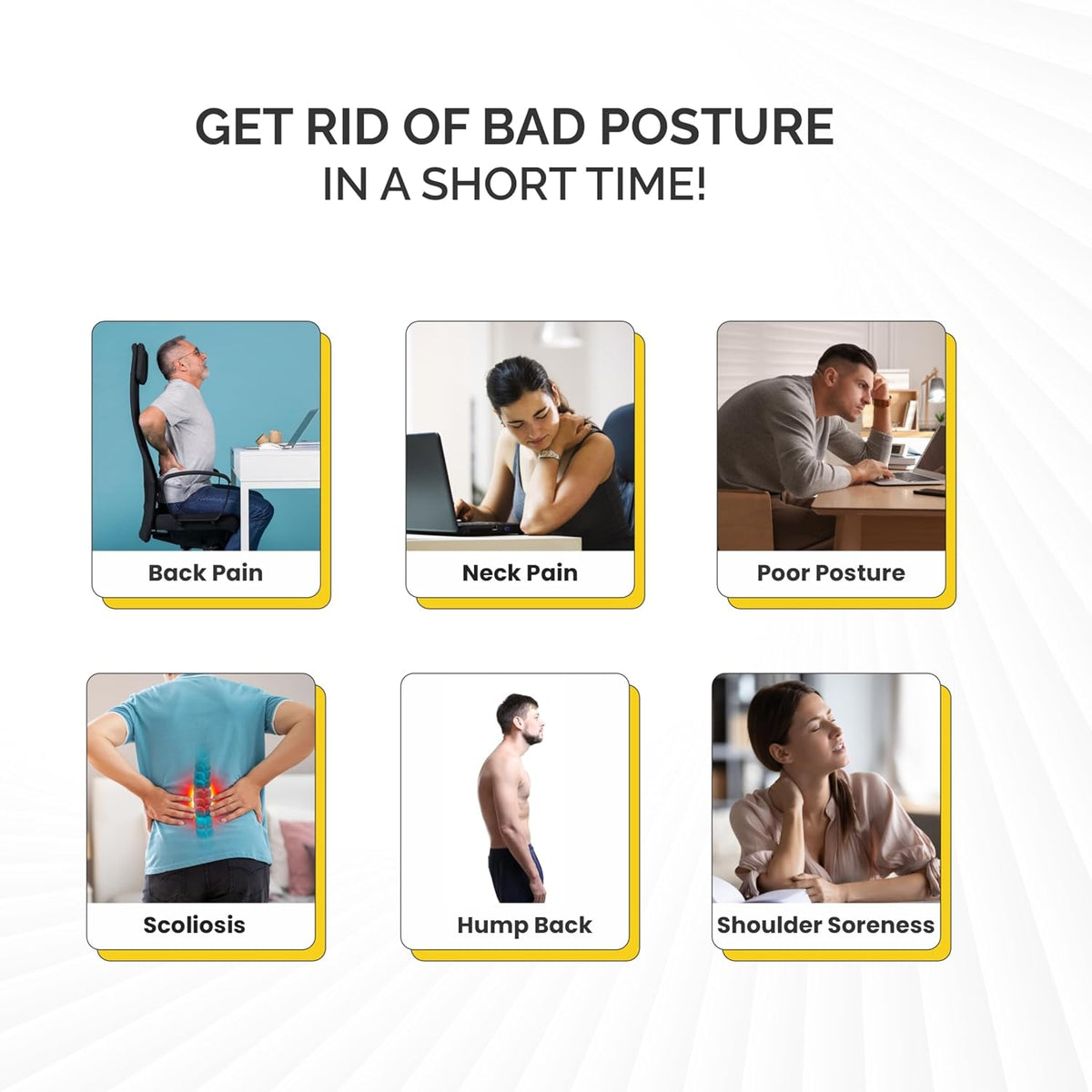 Sifoz Free Size Posture Corrector for Men & Women | Breathable Back & Shoulder Support Belt | Helps Improve Posture & Reduce Back Pain (Black)