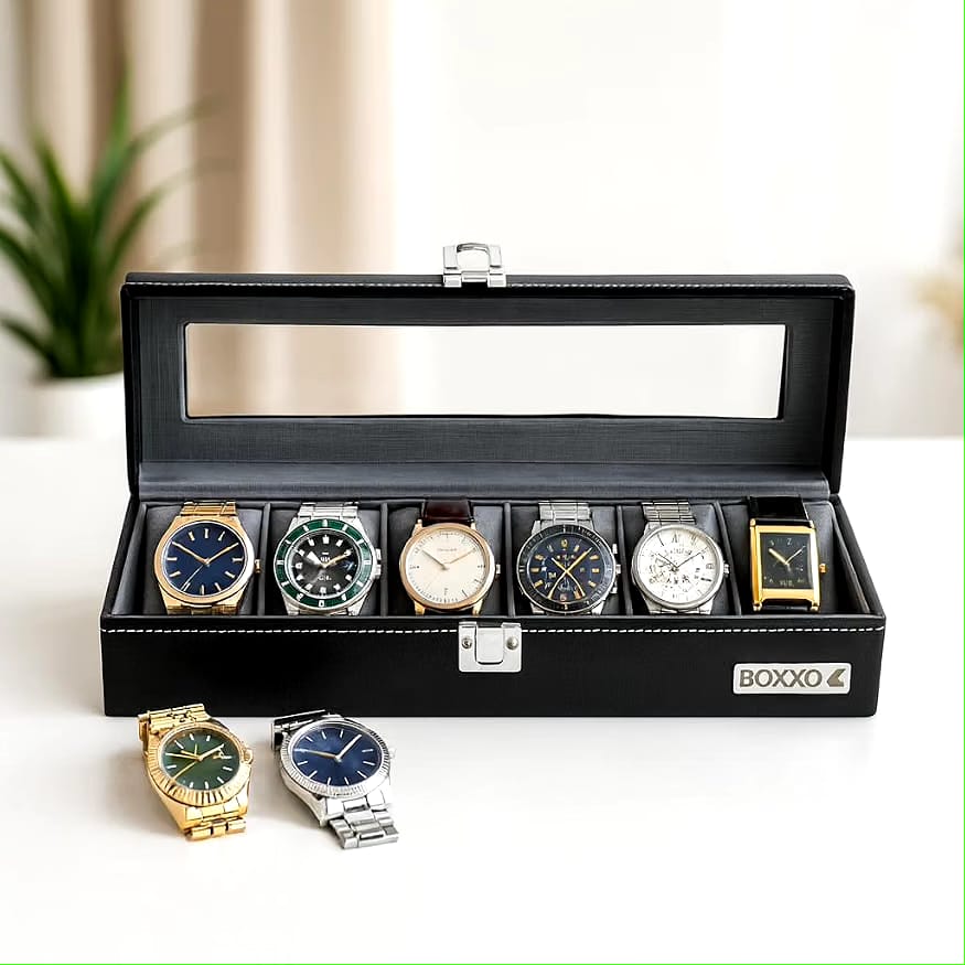 Premium 6-Slot Watch Organizer & Collector Storage Box