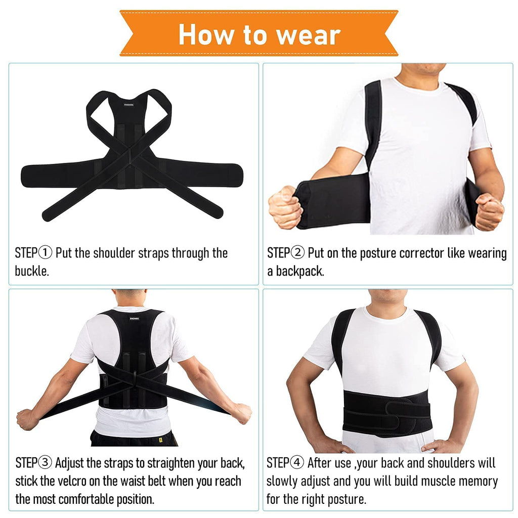 PosturePro Adjustable Back & Shoulder Support Belt – Posture Corrector