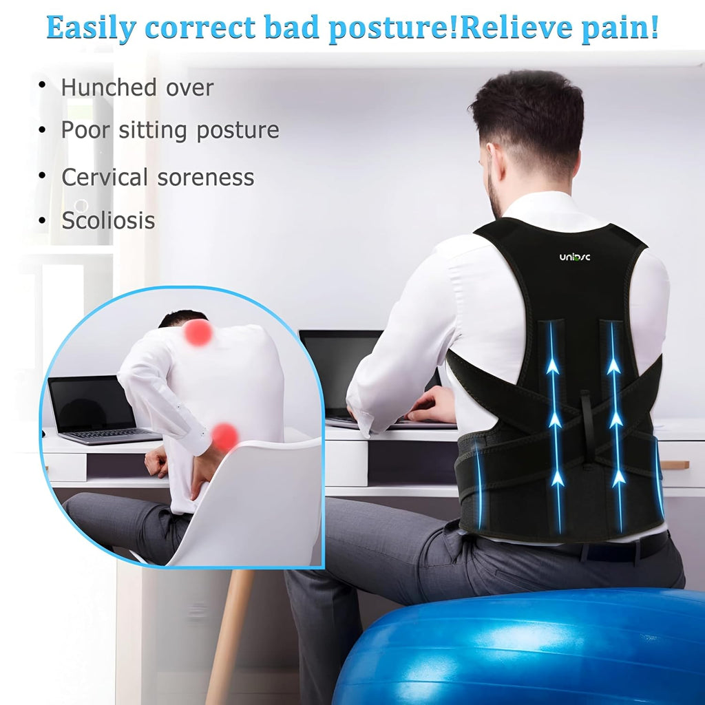 PosturePro Adjustable Back & Shoulder Support Belt – Posture Corrector