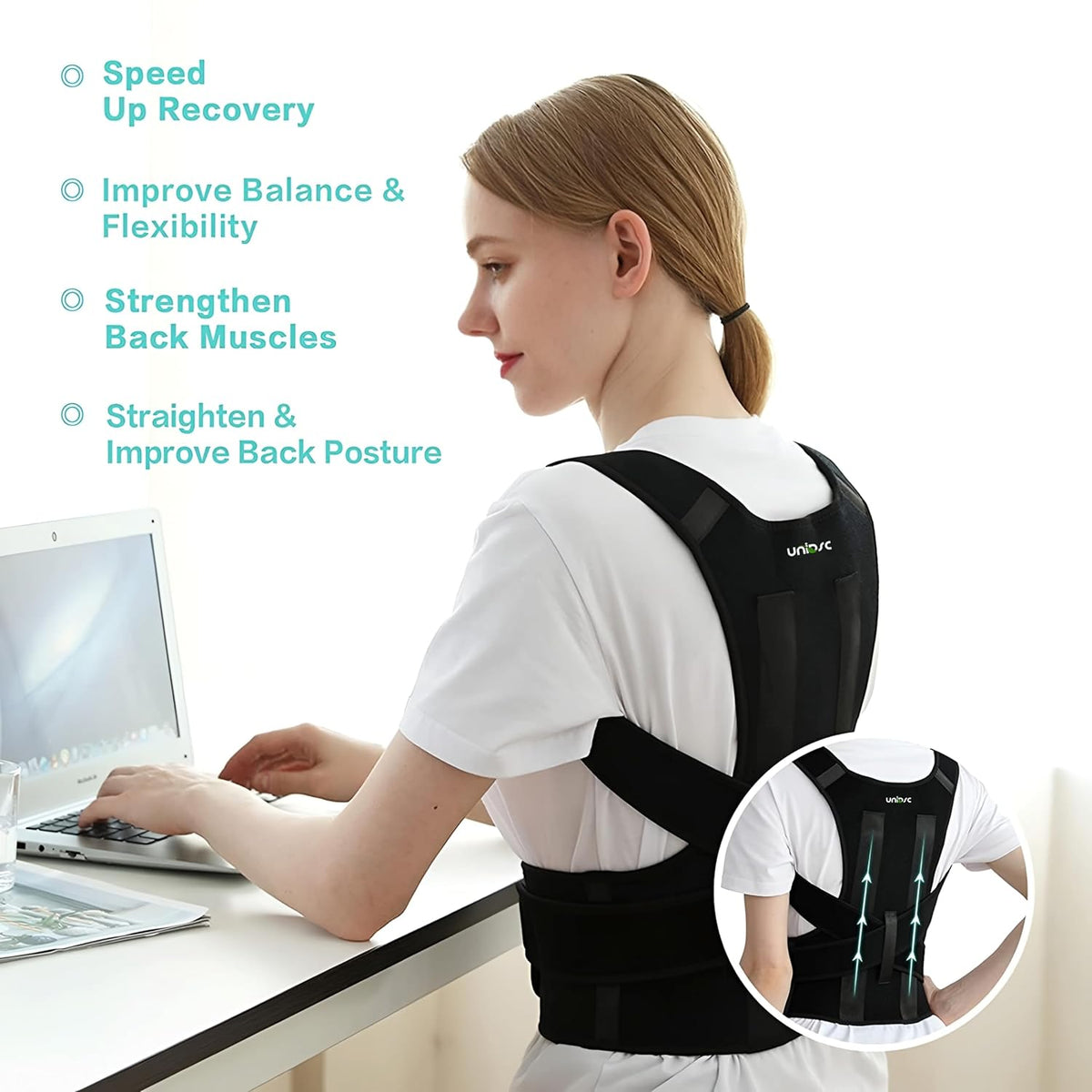 PosturePro Adjustable Back & Shoulder Support Belt – Posture Corrector